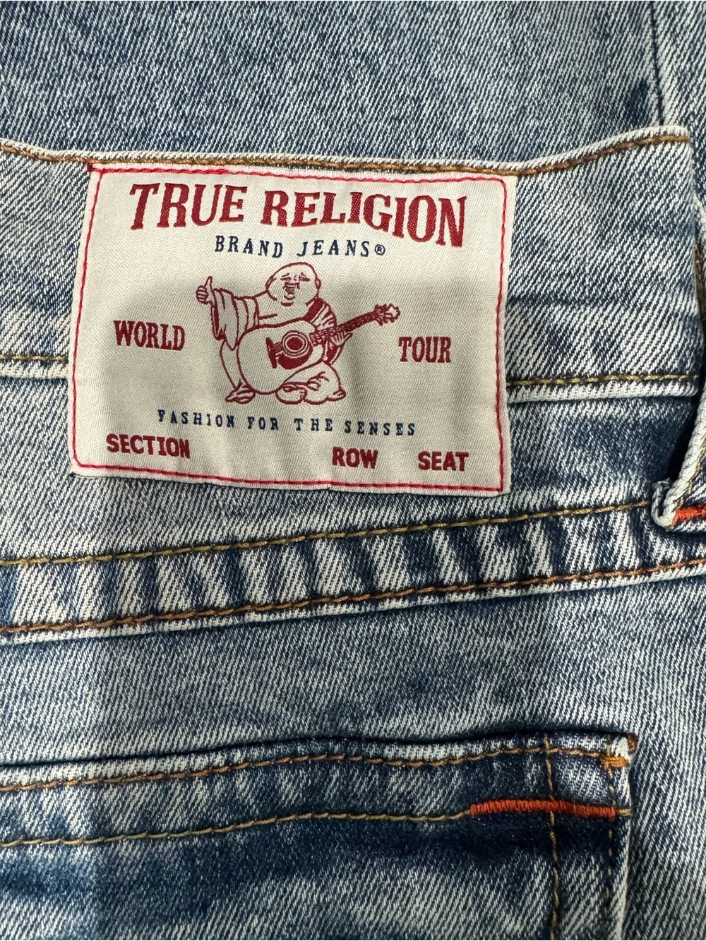 True Religion Men’s Faded Light Blue Relaxed Jeans